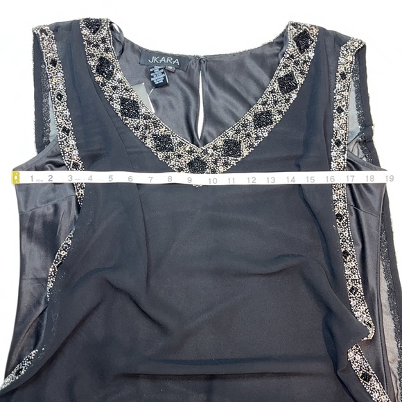 NWT: Jkara black dress with sequins and beading - Picture 6 of 12